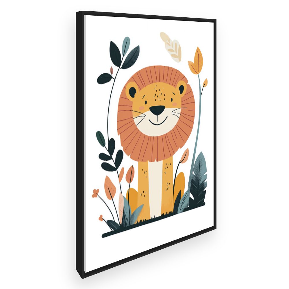 Tableau imprimé pour enfants 'Lion joyeux'