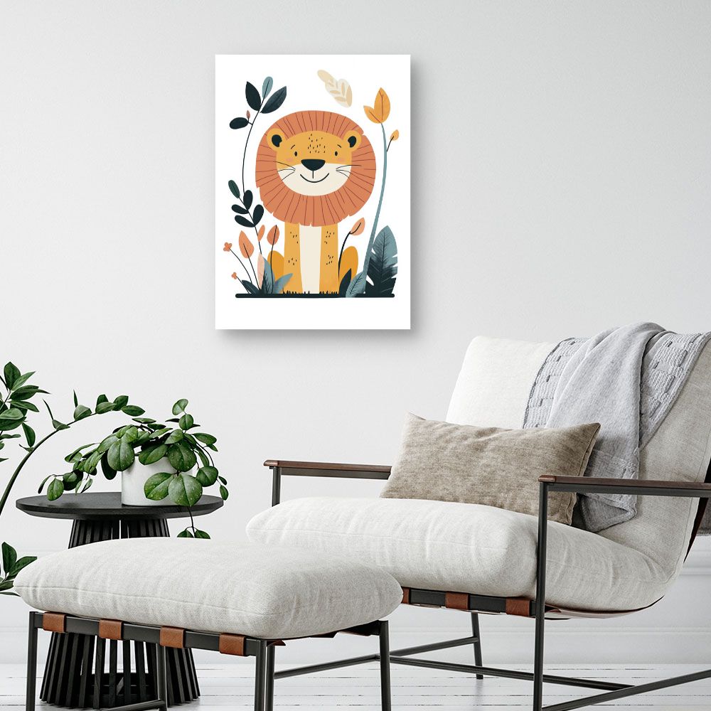Tableau imprimé pour enfants 'Lion joyeux'