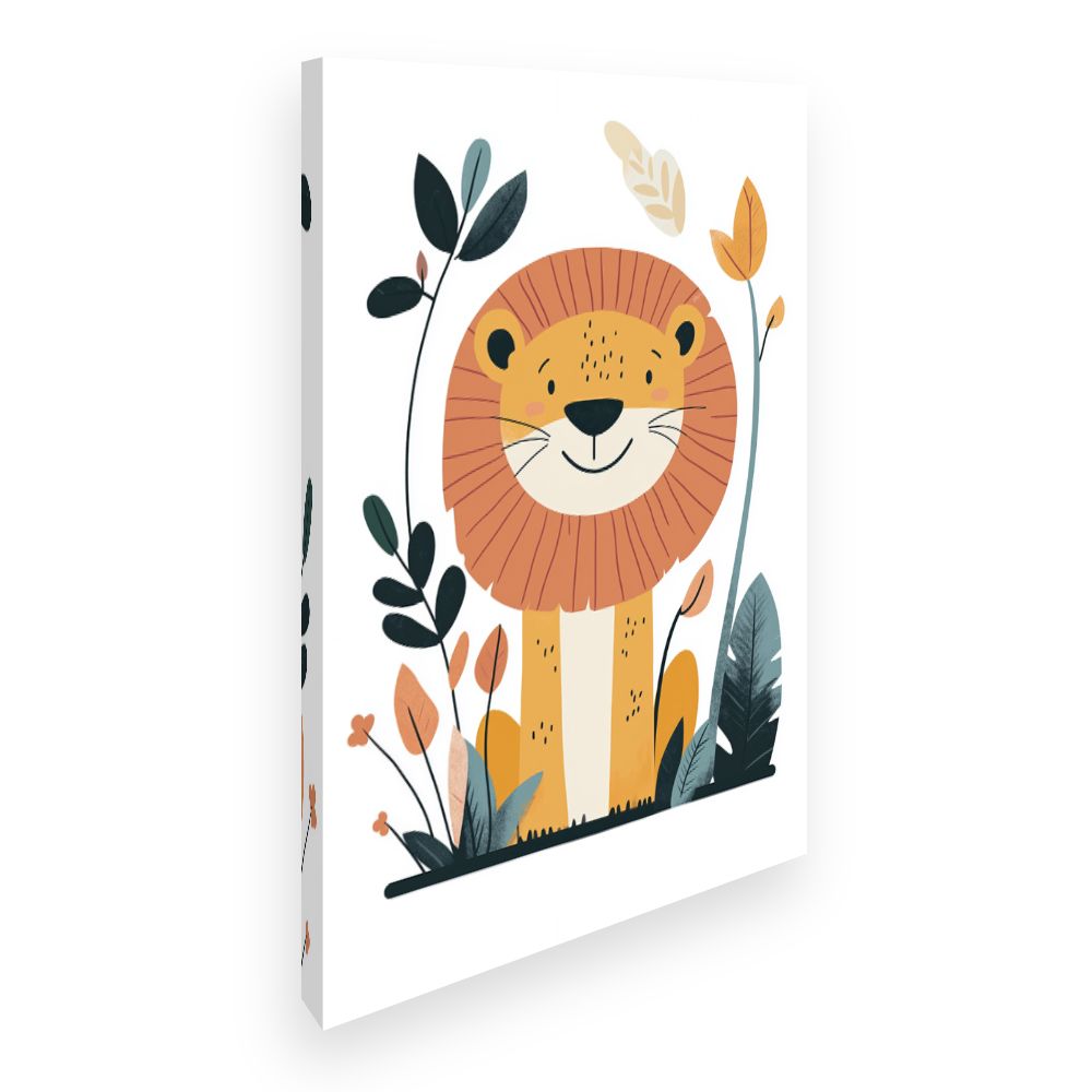 Tableau imprimé pour enfants 'Lion joyeux'