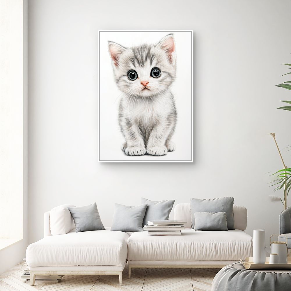 Tableau imprimé pour enfants 'Chaton adorable'