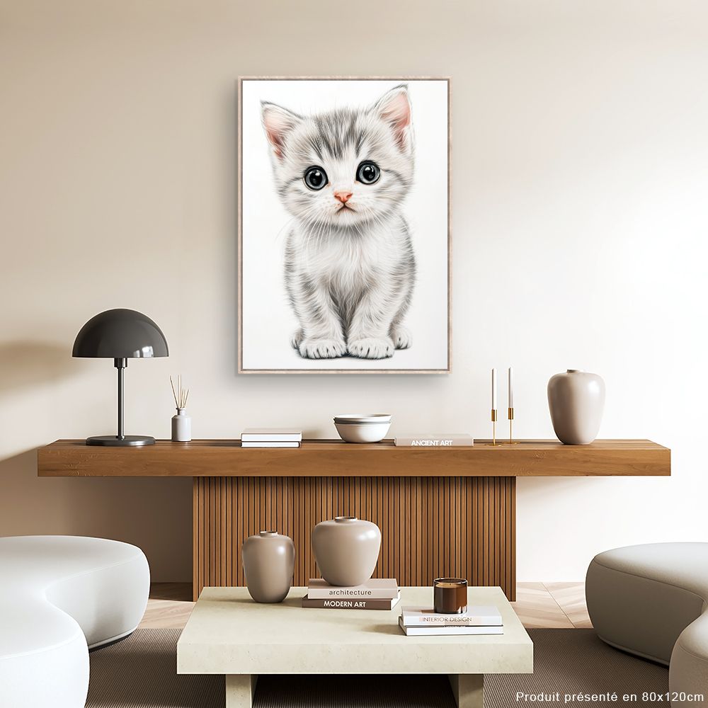 Tableau imprimé pour enfants 'Chaton adorable'