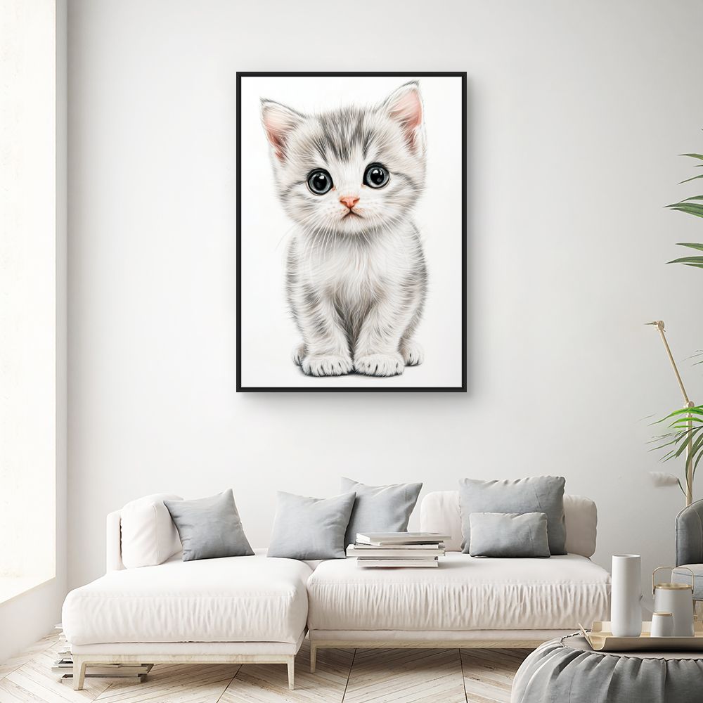 Tableau imprimé pour enfants 'Chaton adorable'
