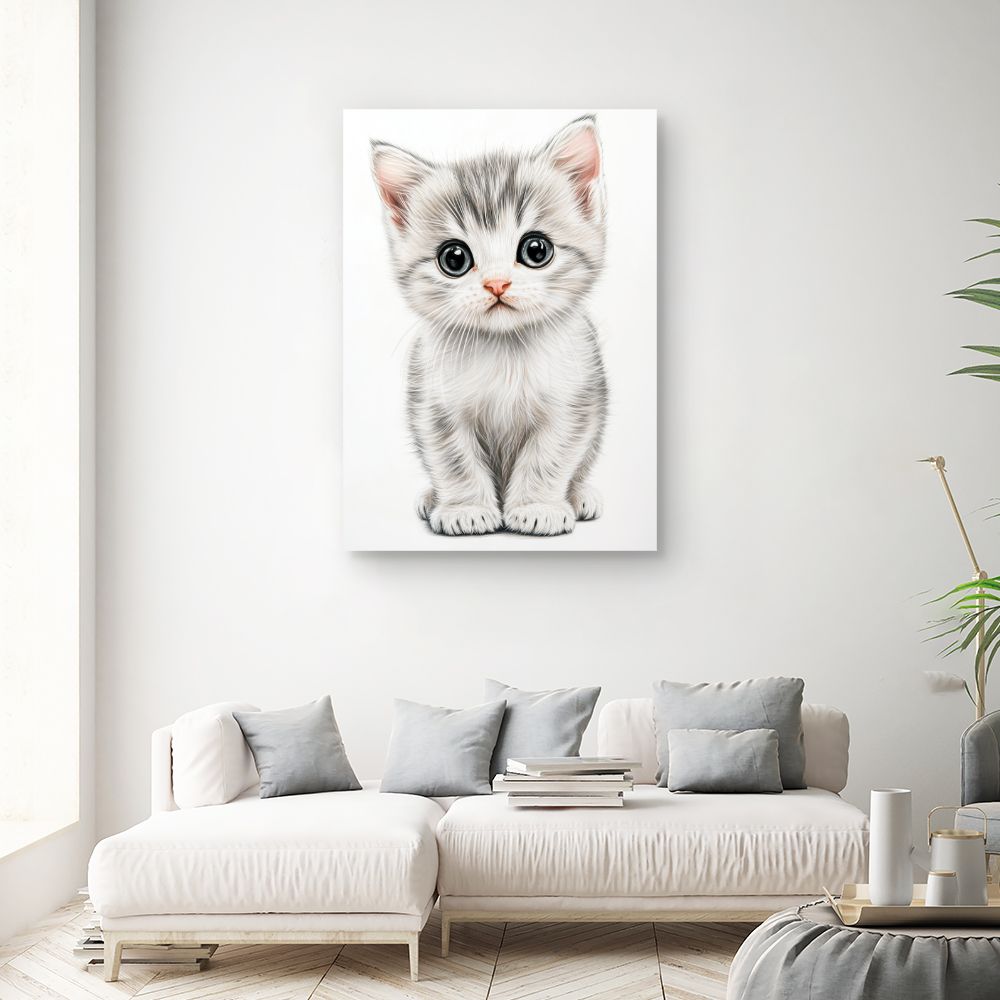 Tableau imprimé pour enfants 'Chaton adorable'