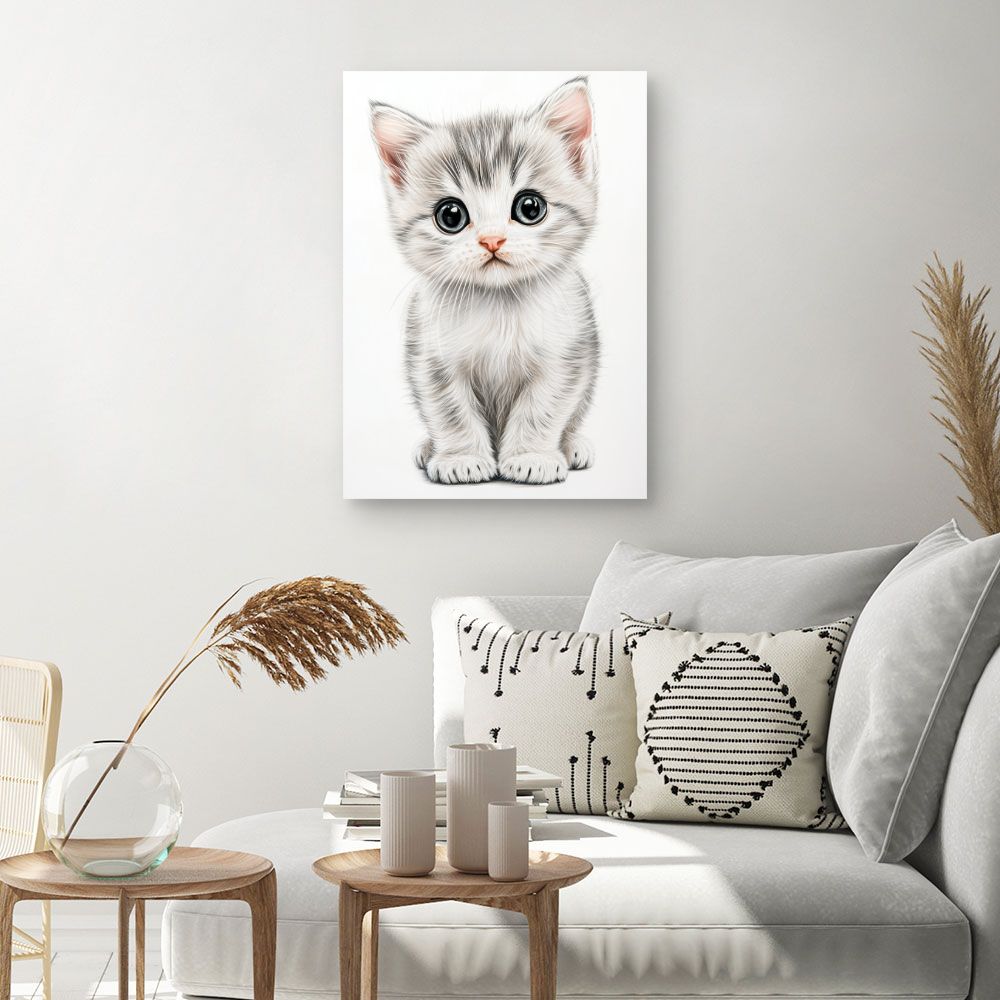 Tableau imprimé pour enfants 'Chaton adorable'
