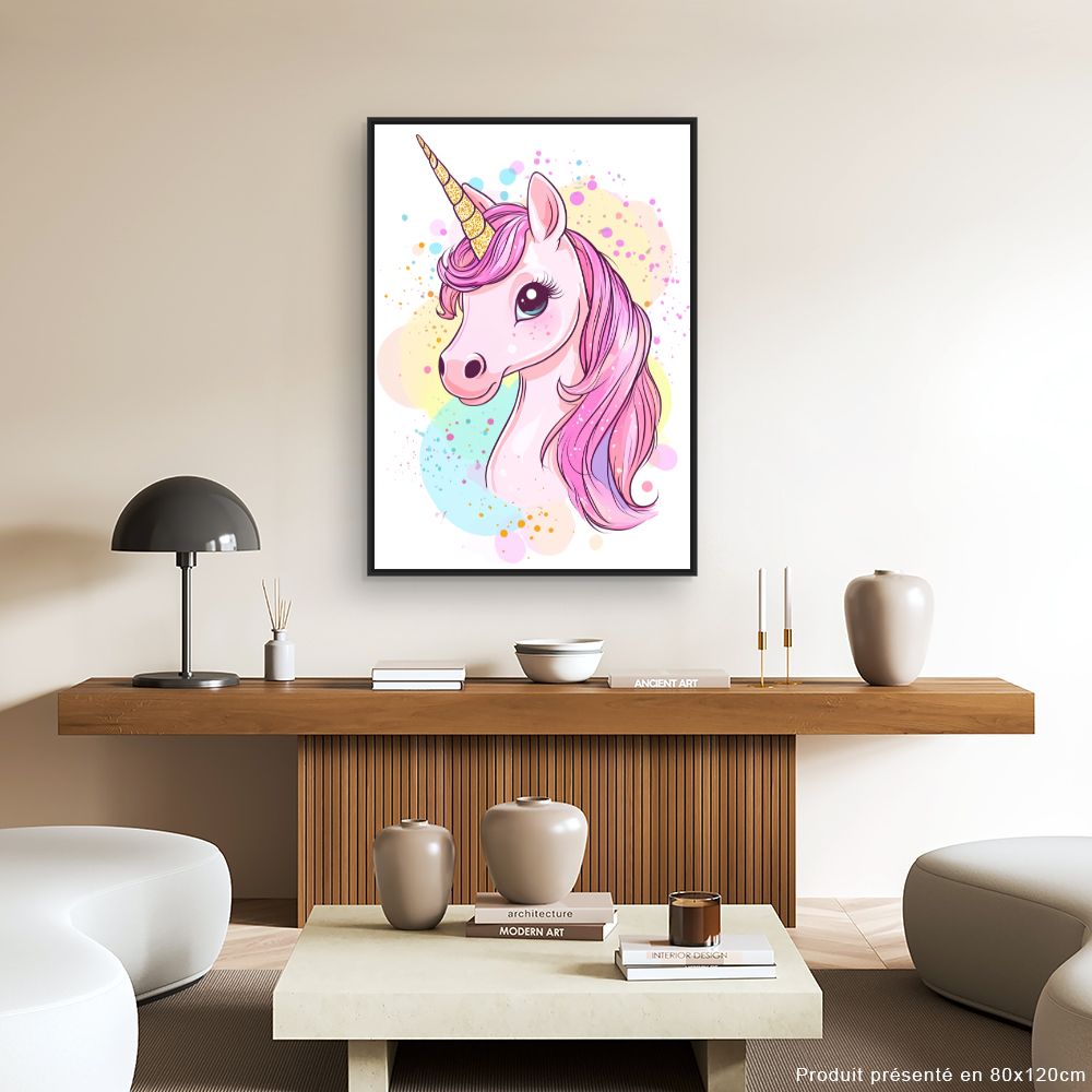 Tableau imprimé pour enfants 'Licorne magique'