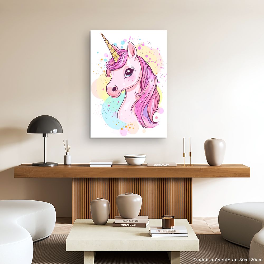 Tableau imprimé pour enfants 'Licorne magique'