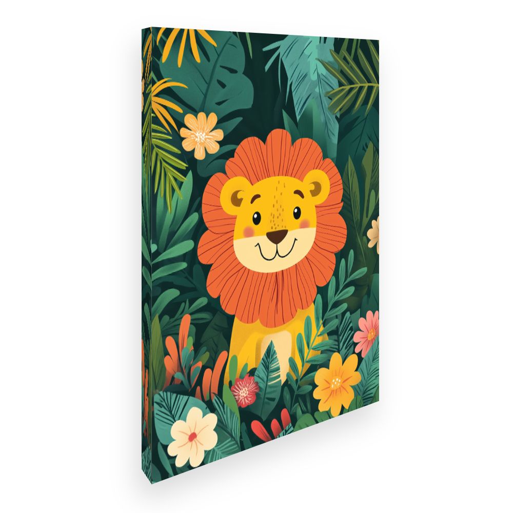 Tableau imprimé pour enfants 'Lion joyeux'