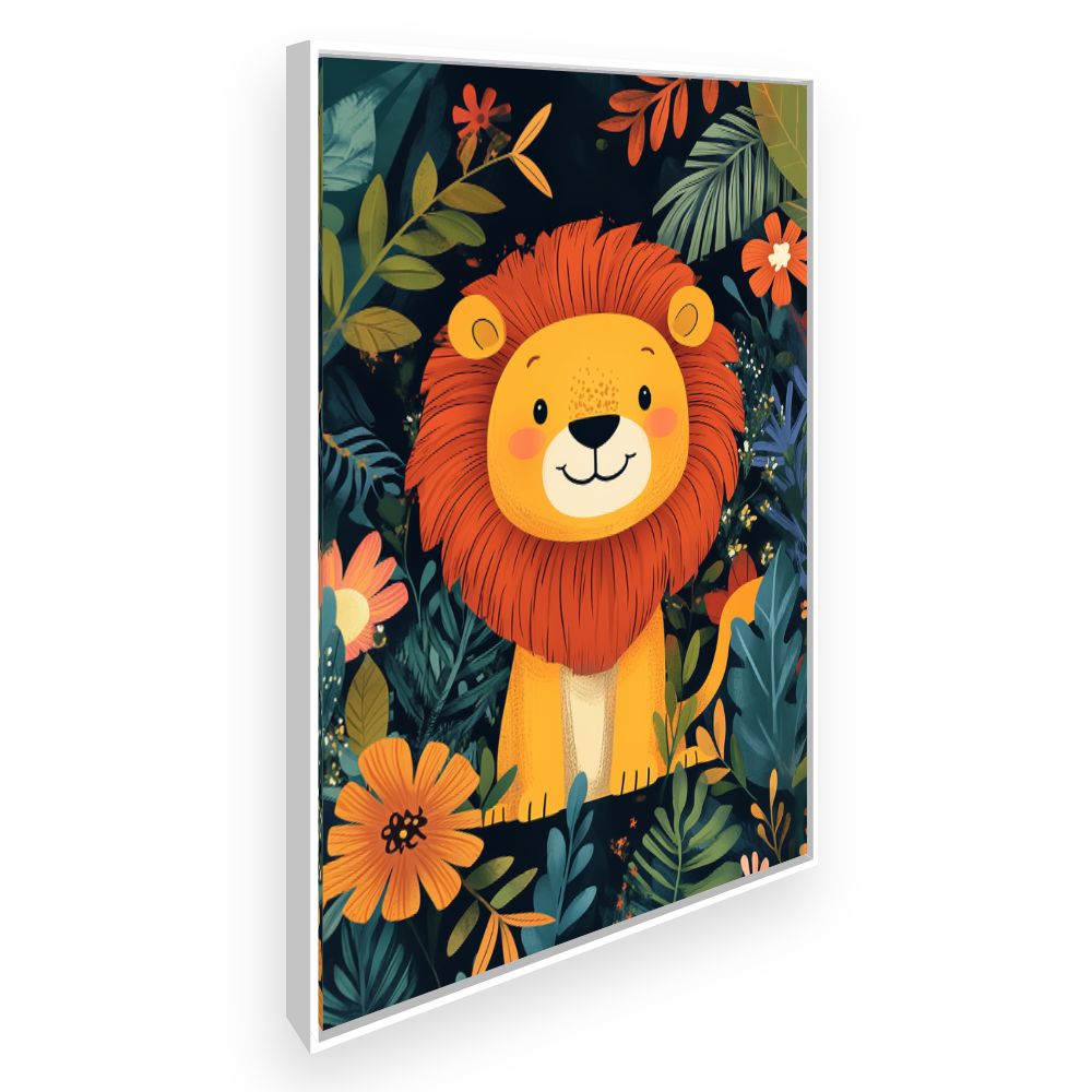 Tableau imprimé pour enfants 'Lion joyeux'