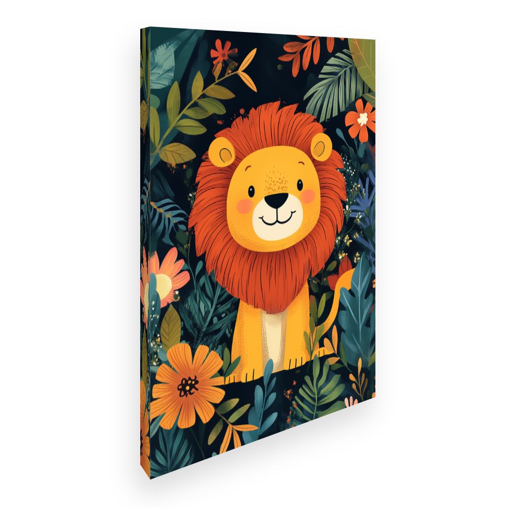 Tableau imprimé pour enfants 'Lion joyeux'