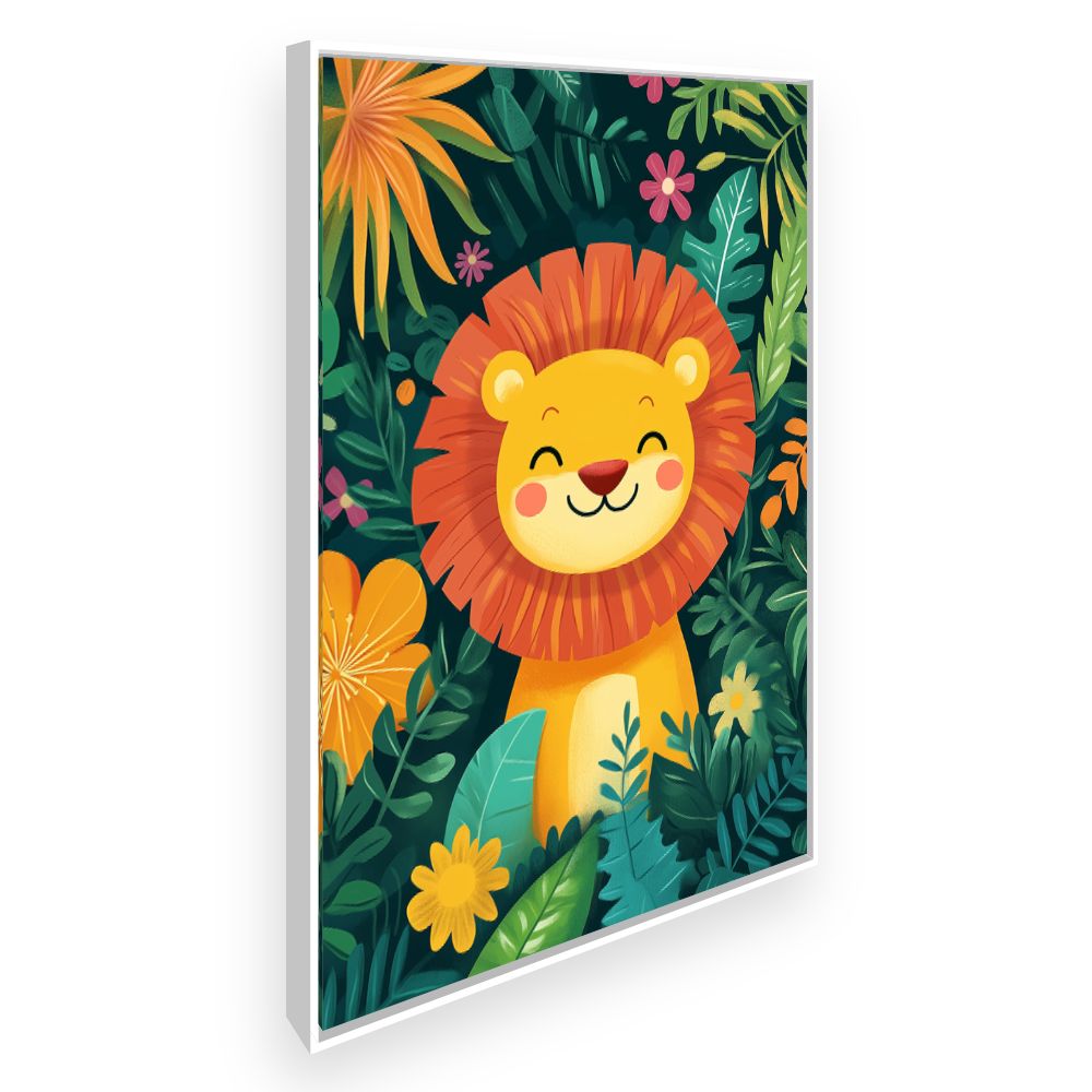 Tableau imprimé pour enfants 'Lion joyeux'