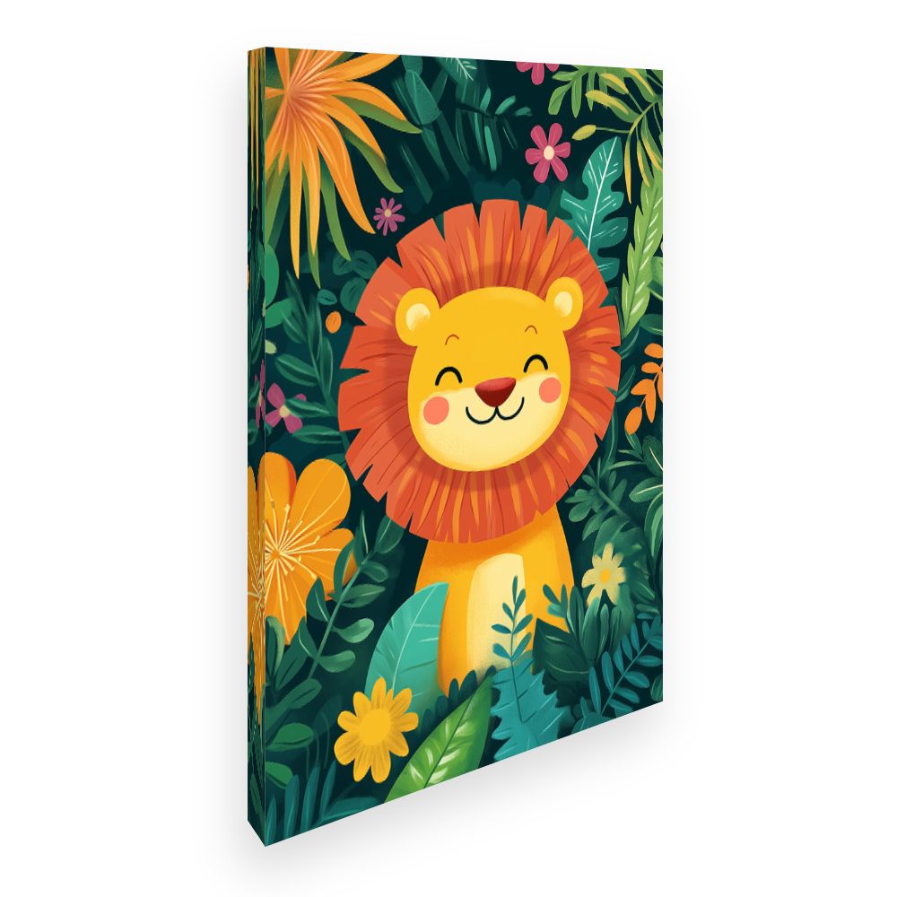 Tableau imprimé pour enfants 'Lion joyeux'