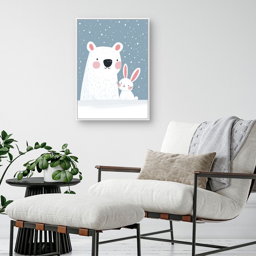Tableau imprimé pour enfants 'Duo polaire adorable'