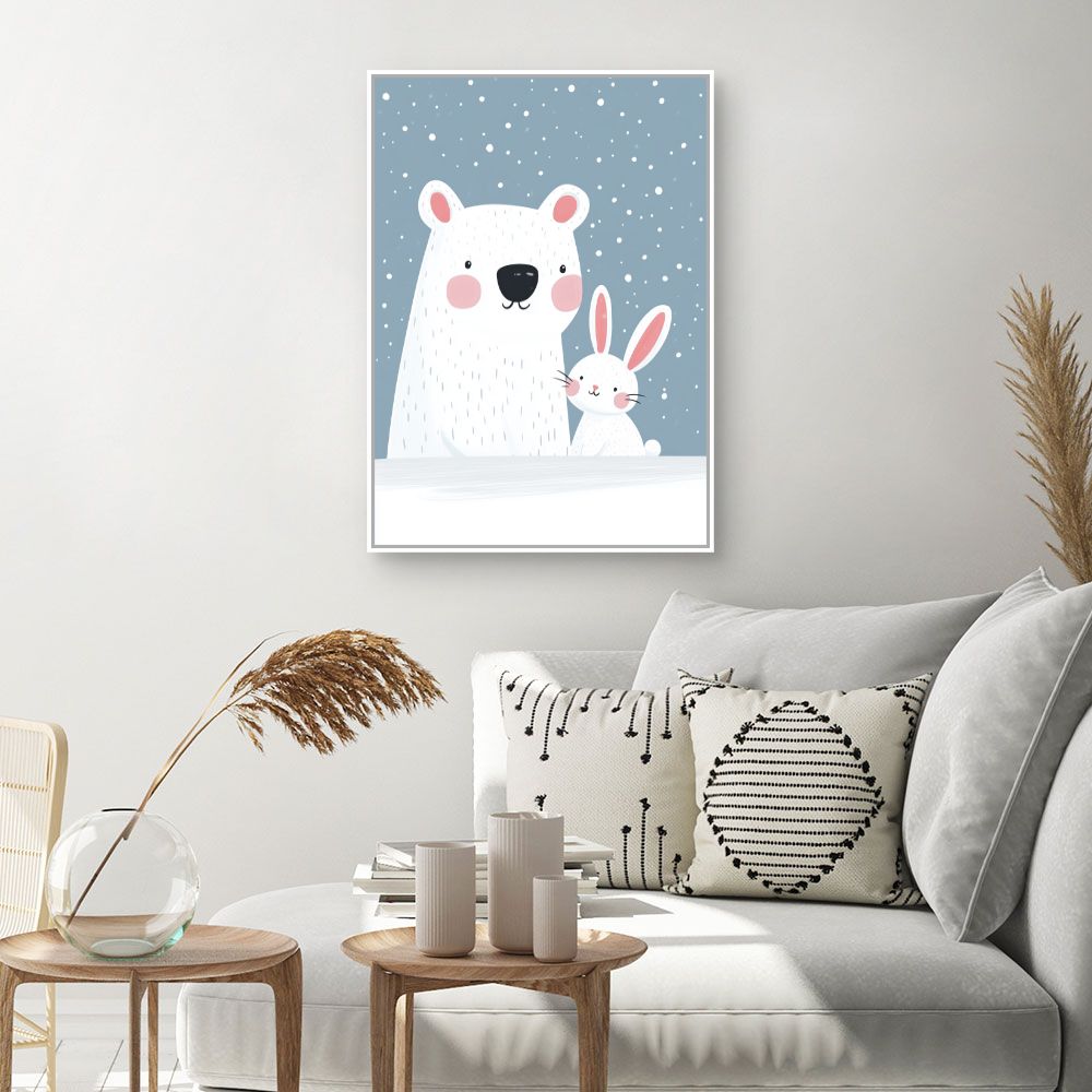 Tableau imprimé pour enfants 'Duo polaire adorable'