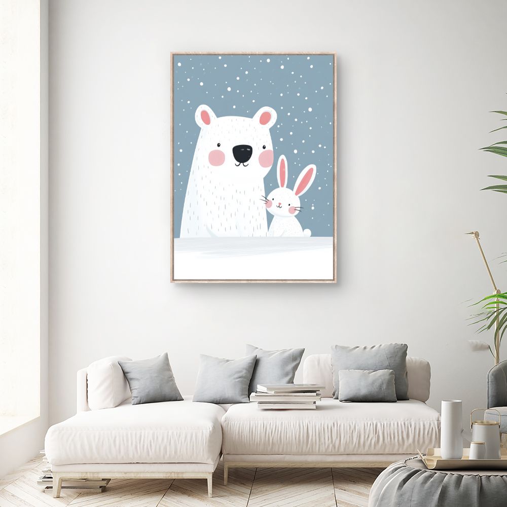 Tableau imprimé pour enfants 'Duo polaire adorable'