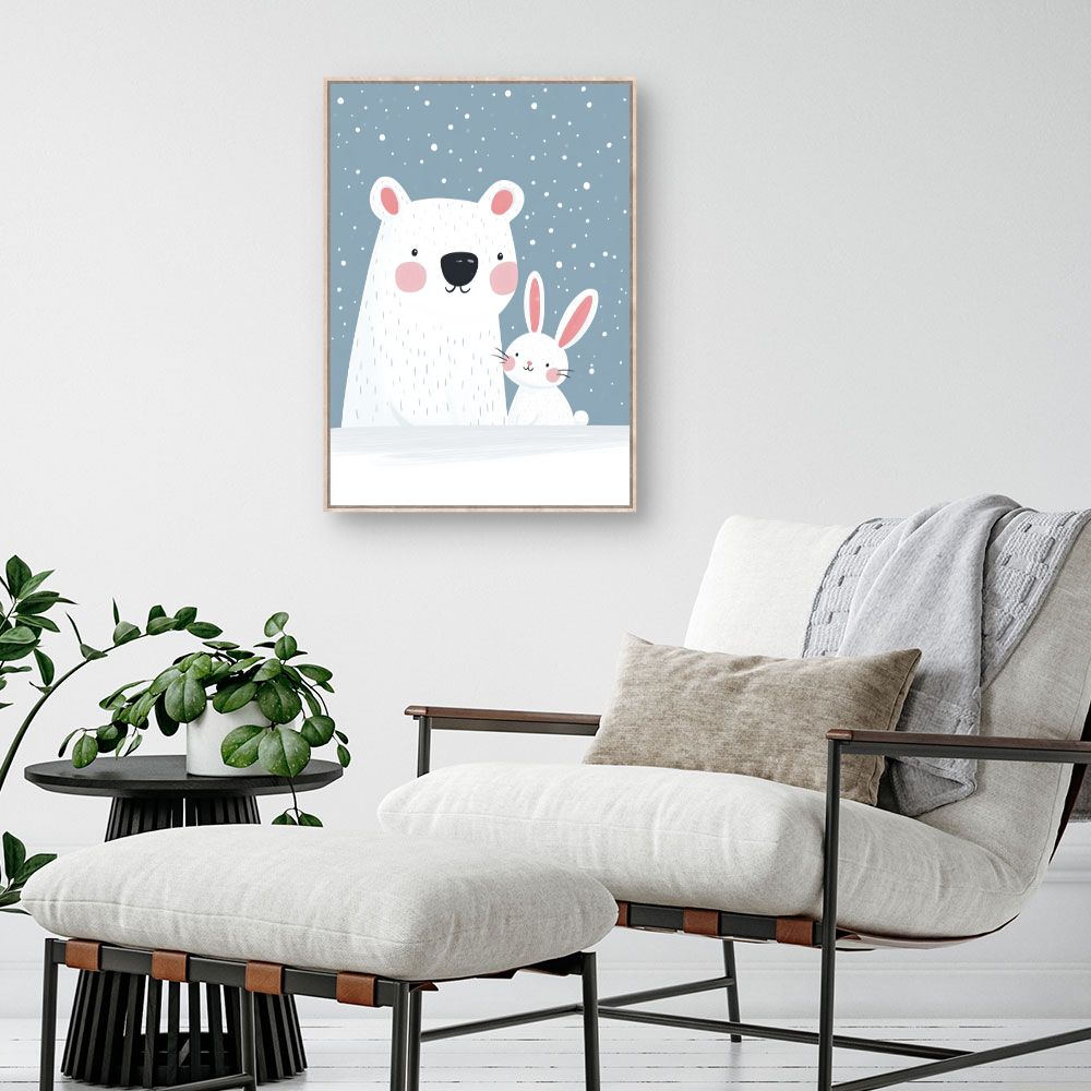 Tableau imprimé pour enfants 'Duo polaire adorable'