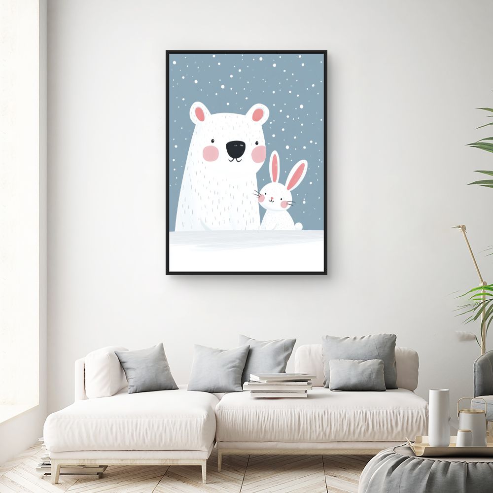 Tableau imprimé pour enfants 'Duo polaire adorable'