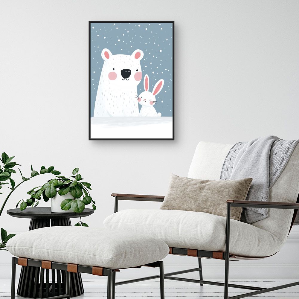Tableau imprimé pour enfants 'Duo polaire adorable'