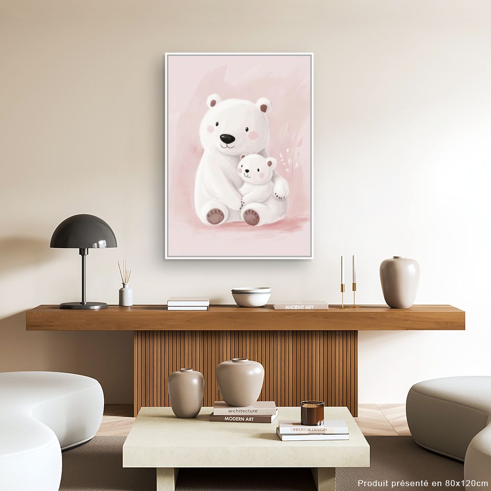 Tableau imprimé pour enfants 'Ours câlins'
