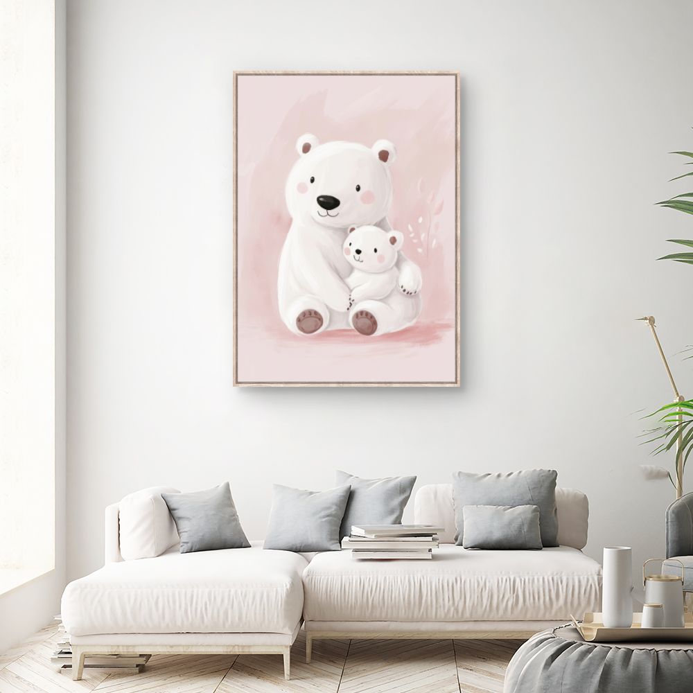 Tableau imprimé pour enfants 'Ours câlins'