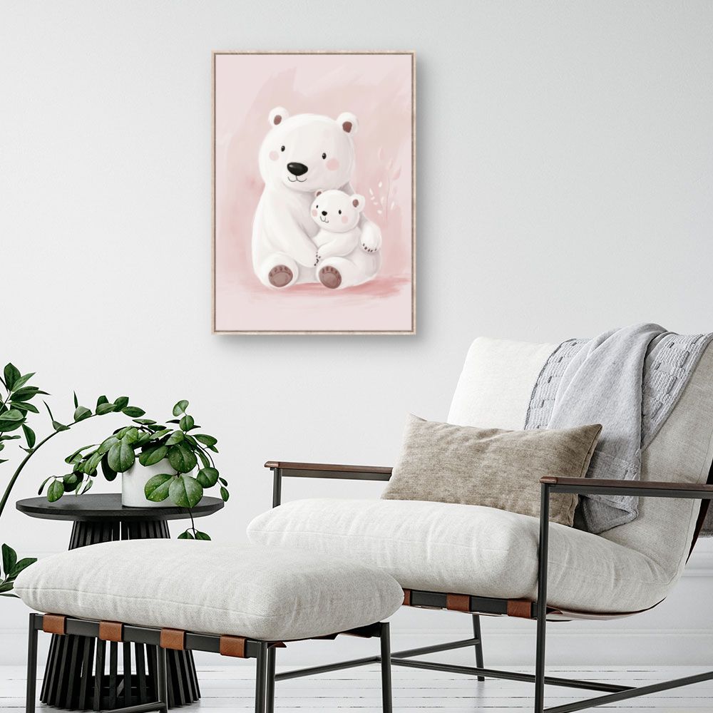 Tableau imprimé pour enfants 'Ours câlins'