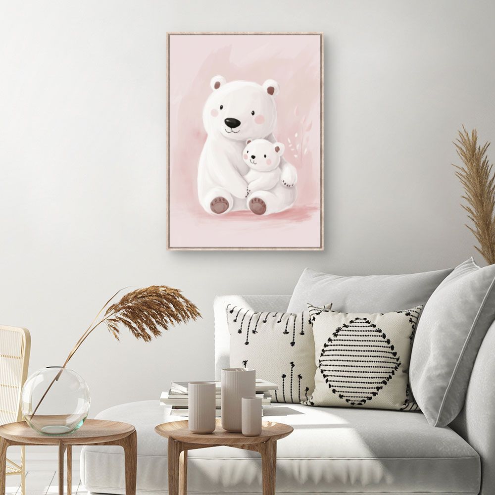 Tableau imprimé pour enfants 'Ours câlins'