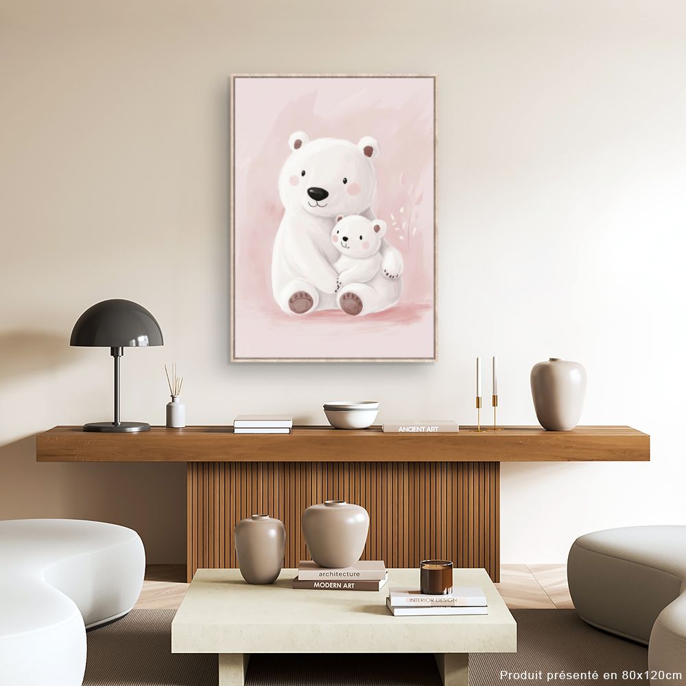 Tableau imprimé pour enfants 'Ours câlins'