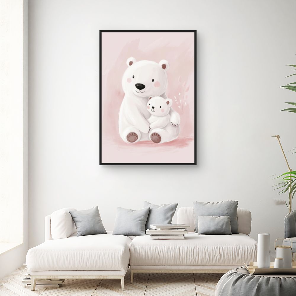 Tableau imprimé pour enfants 'Ours câlins'