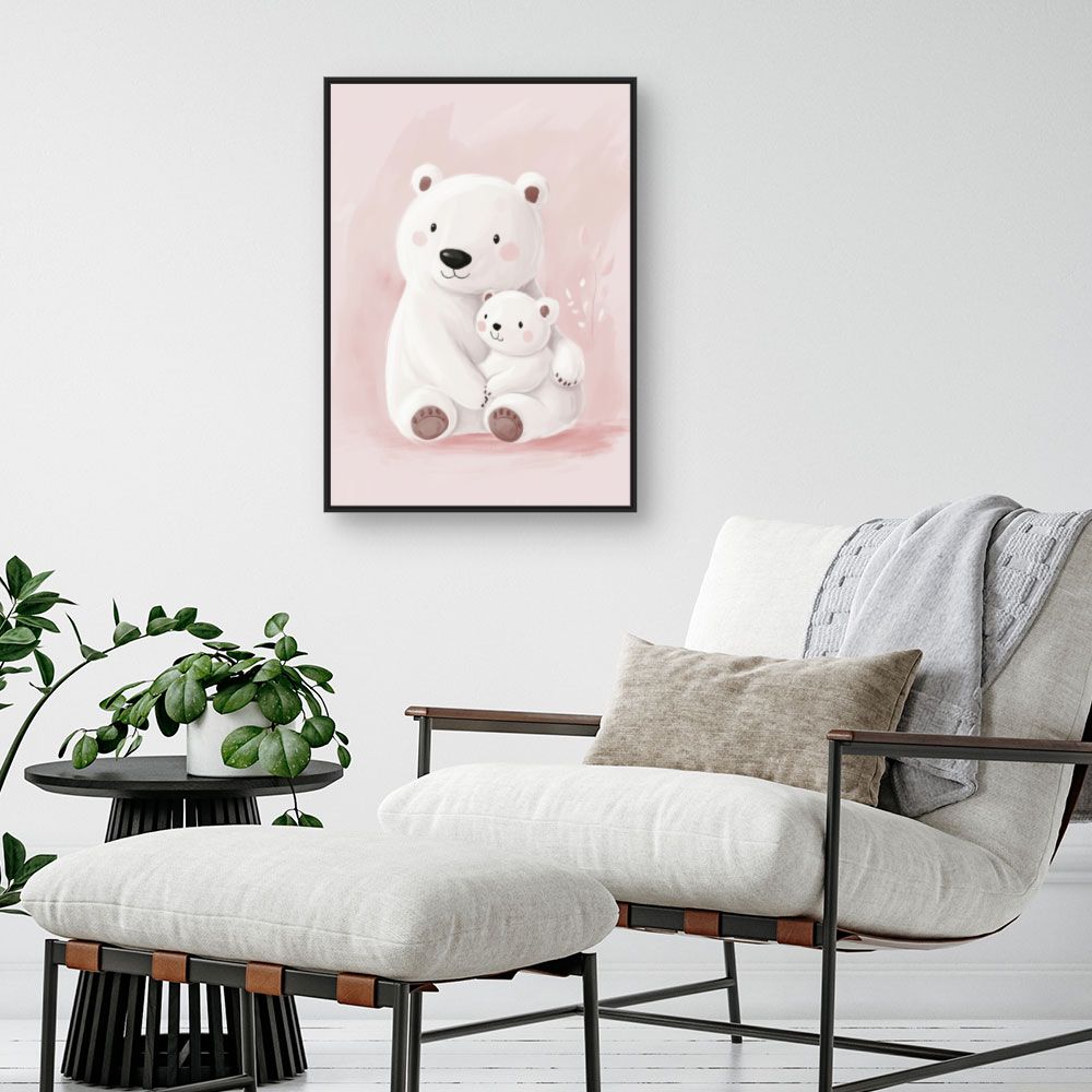 Tableau imprimé pour enfants 'Ours câlins'
