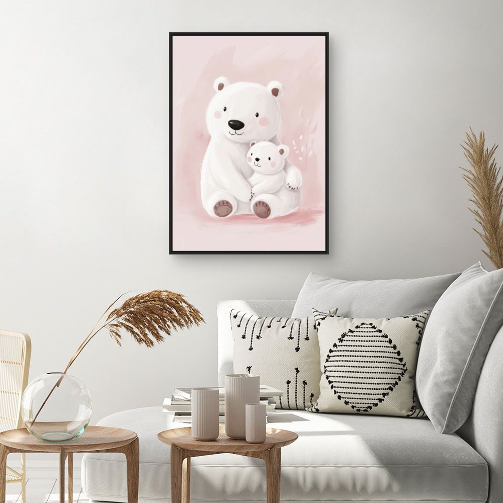 Tableau imprimé pour enfants 'Ours câlins'