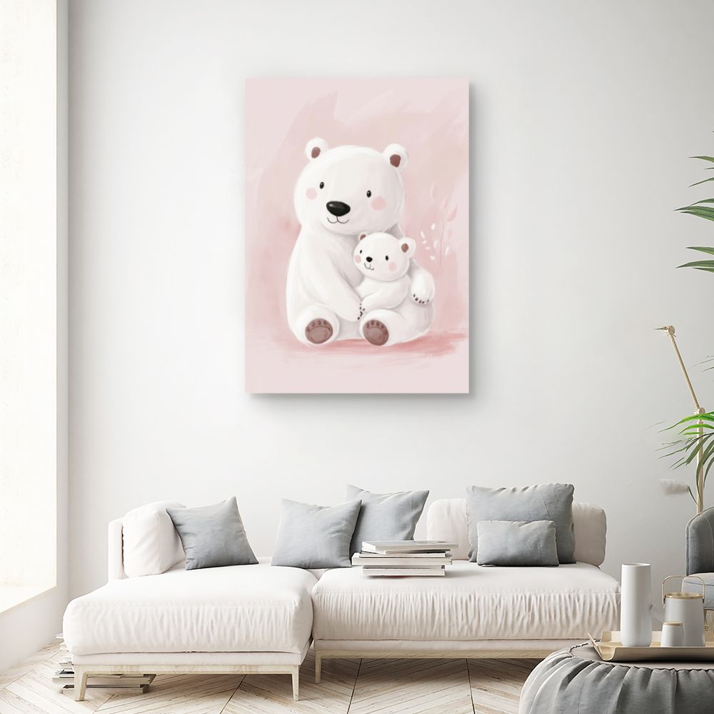 Tableau imprimé pour enfants 'Ours câlins'