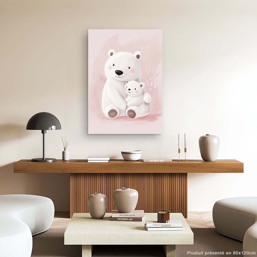 Tableau imprimé pour enfants 'Ours câlins'