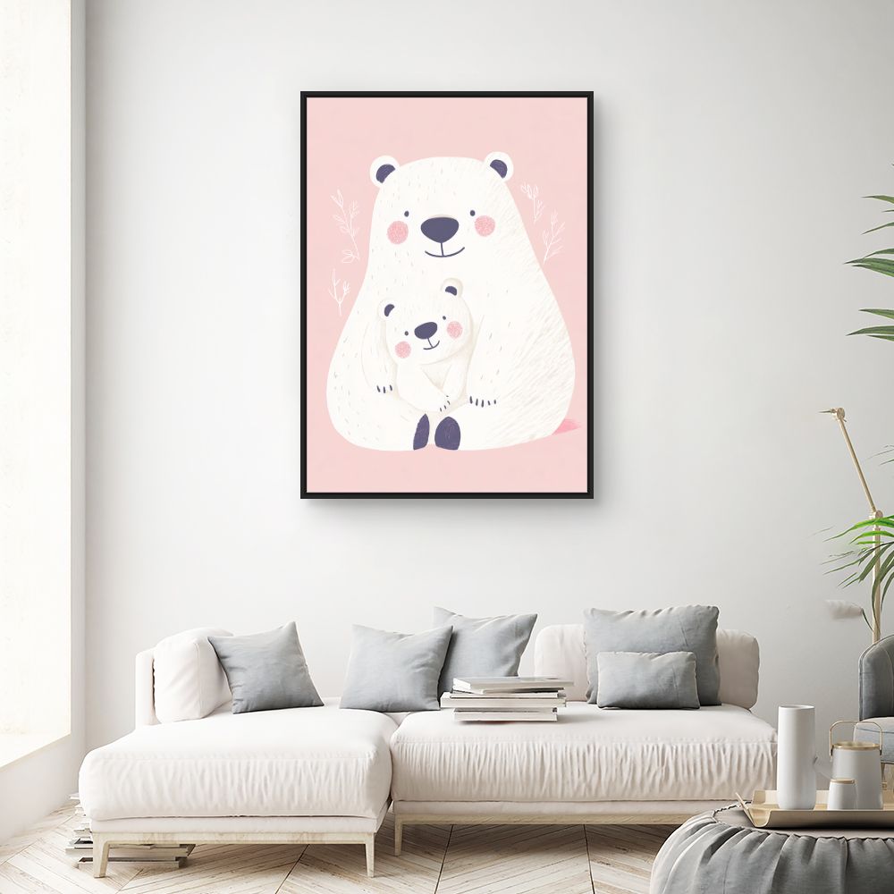 Tableau 'Duo d'ours câlins'