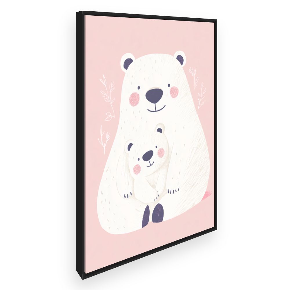 Tableau imprimé pour enfants 'Duo d'ours câlins'