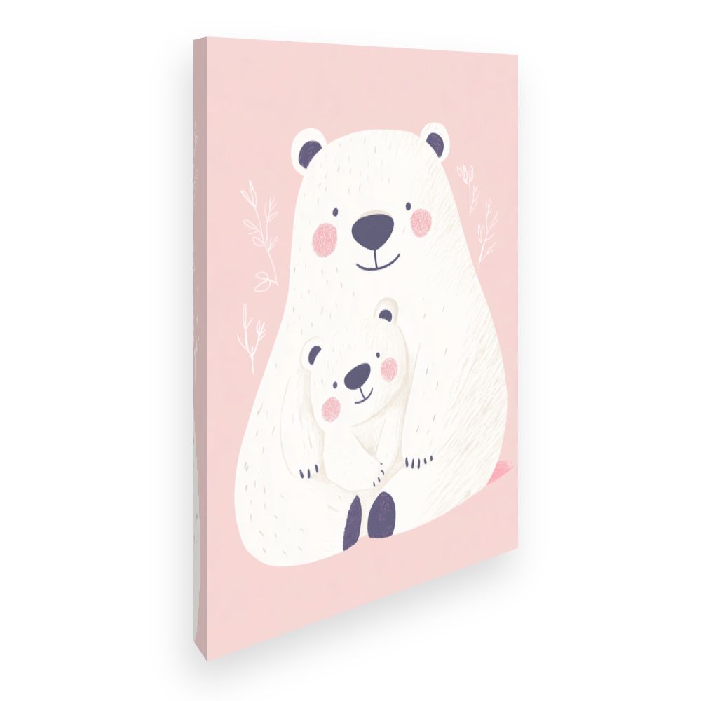 Tableau imprimé pour enfants 'Duo d'ours câlins'