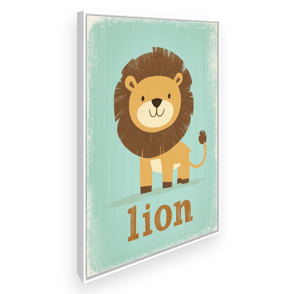 Tableau imprimé pour enfants 'Lion câlin'