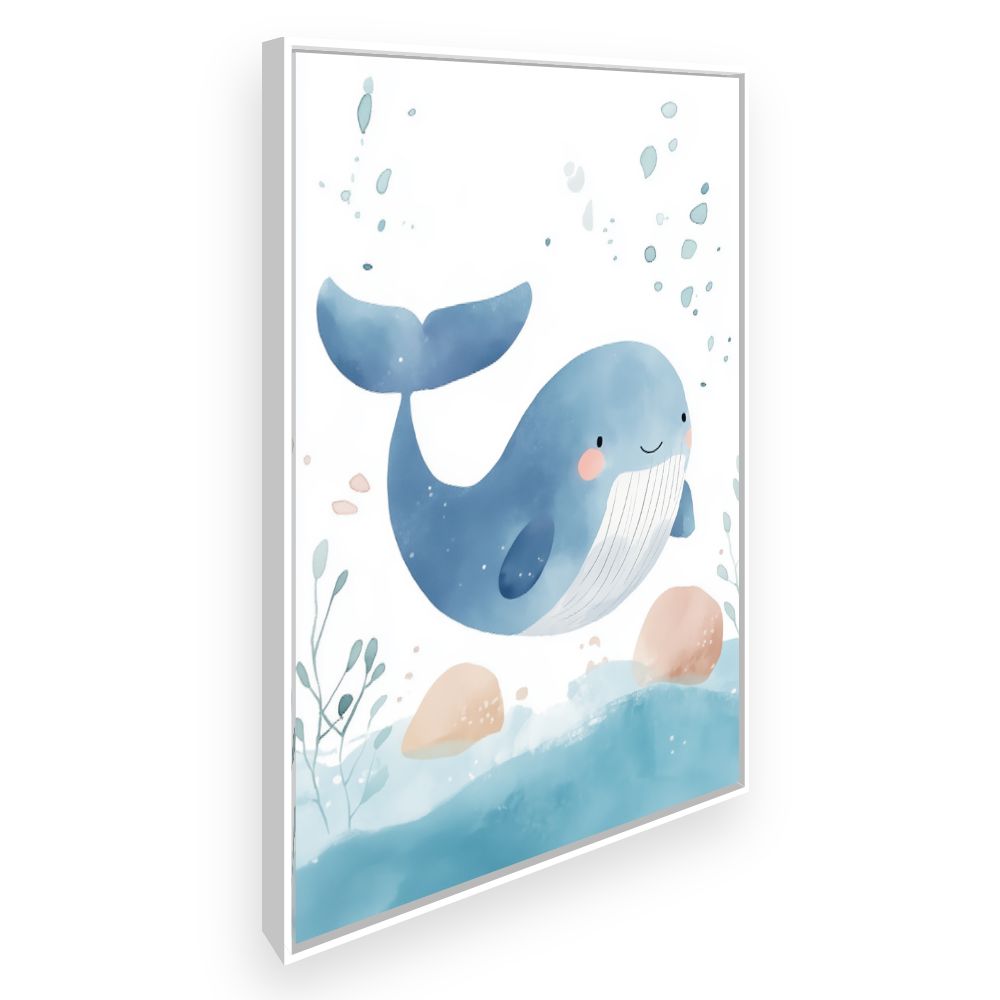 Tableau imprimé pour enfants 'Baleine adorable'
