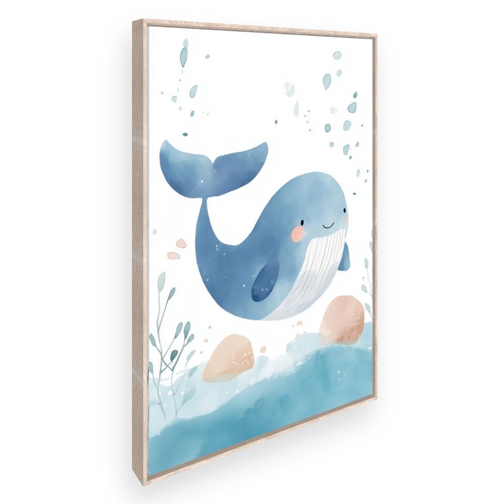 Tableau imprimé pour enfants 'Baleine adorable'