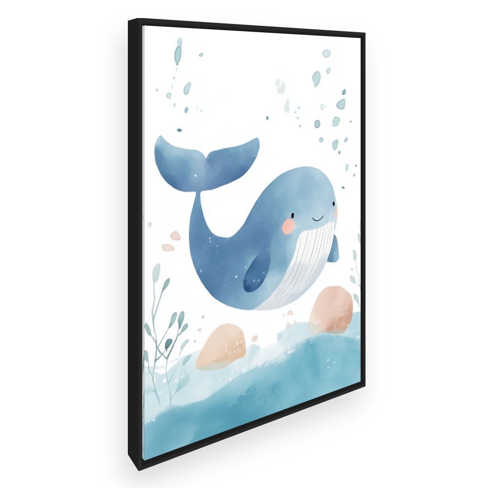 Tableau imprimé pour enfants 'Baleine adorable'