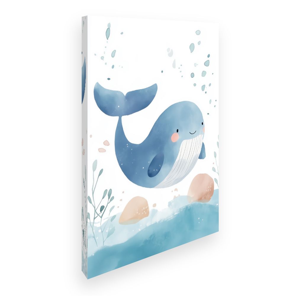 Tableau imprimé pour enfants 'Baleine adorable'