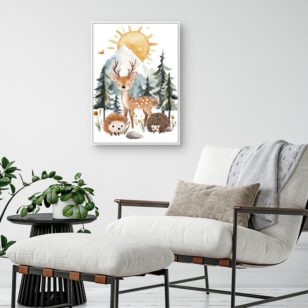 Tableau imprimé pour enfants 'Animaux des bois'