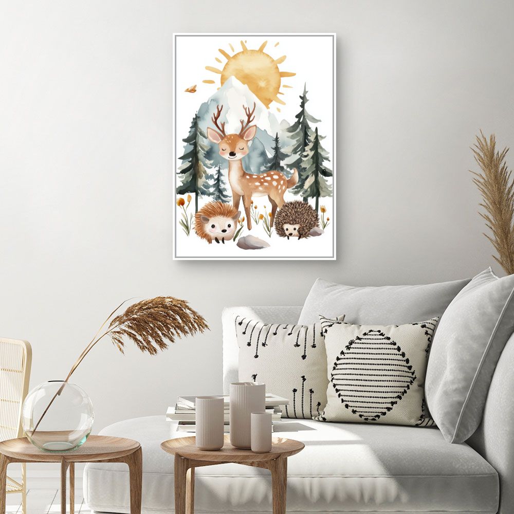 Tableau imprimé pour enfants 'Animaux des bois'