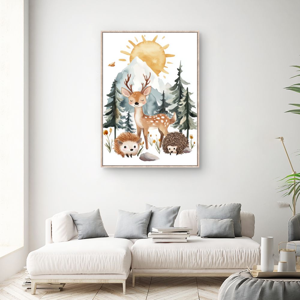Tableau imprimé pour enfants 'Animaux des bois'