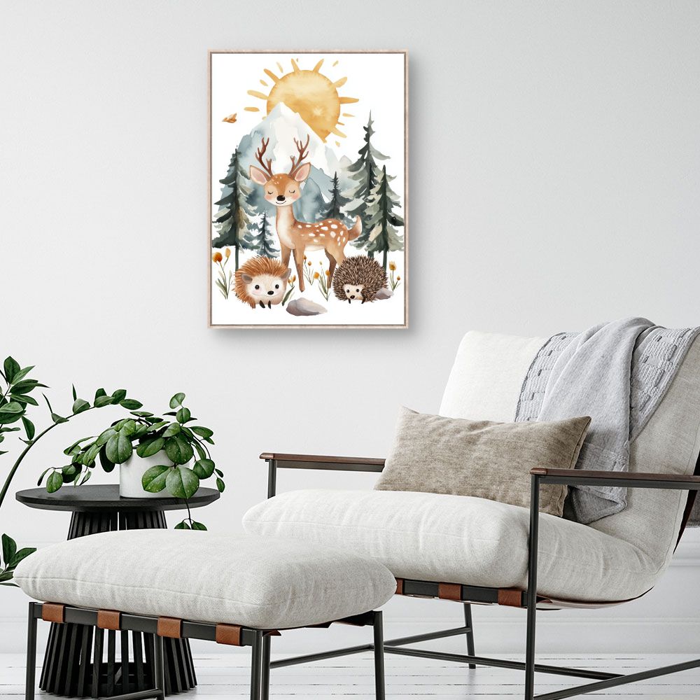 Tableau imprimé pour enfants 'Animaux des bois'