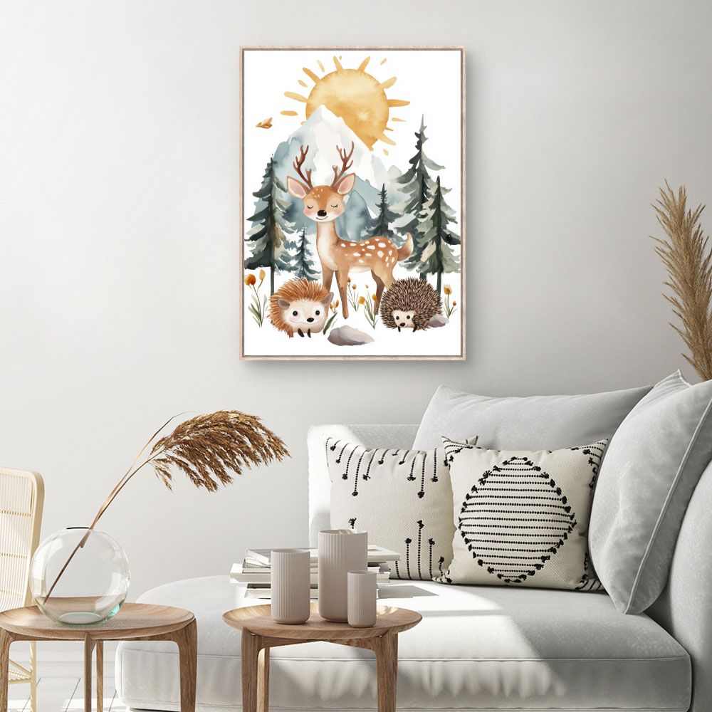 Tableau imprimé pour enfants 'Animaux des bois'