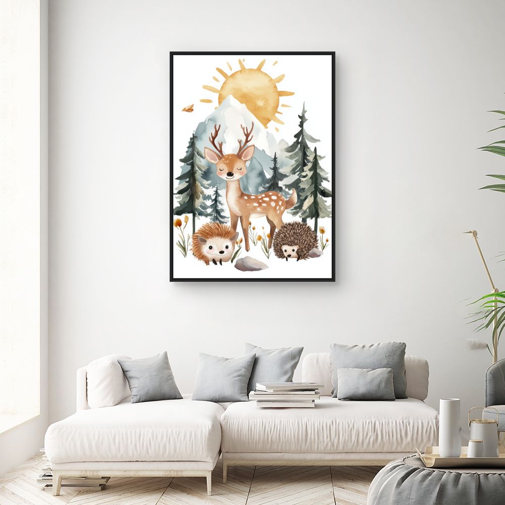Tableau imprimé pour enfants 'Animaux des bois'
