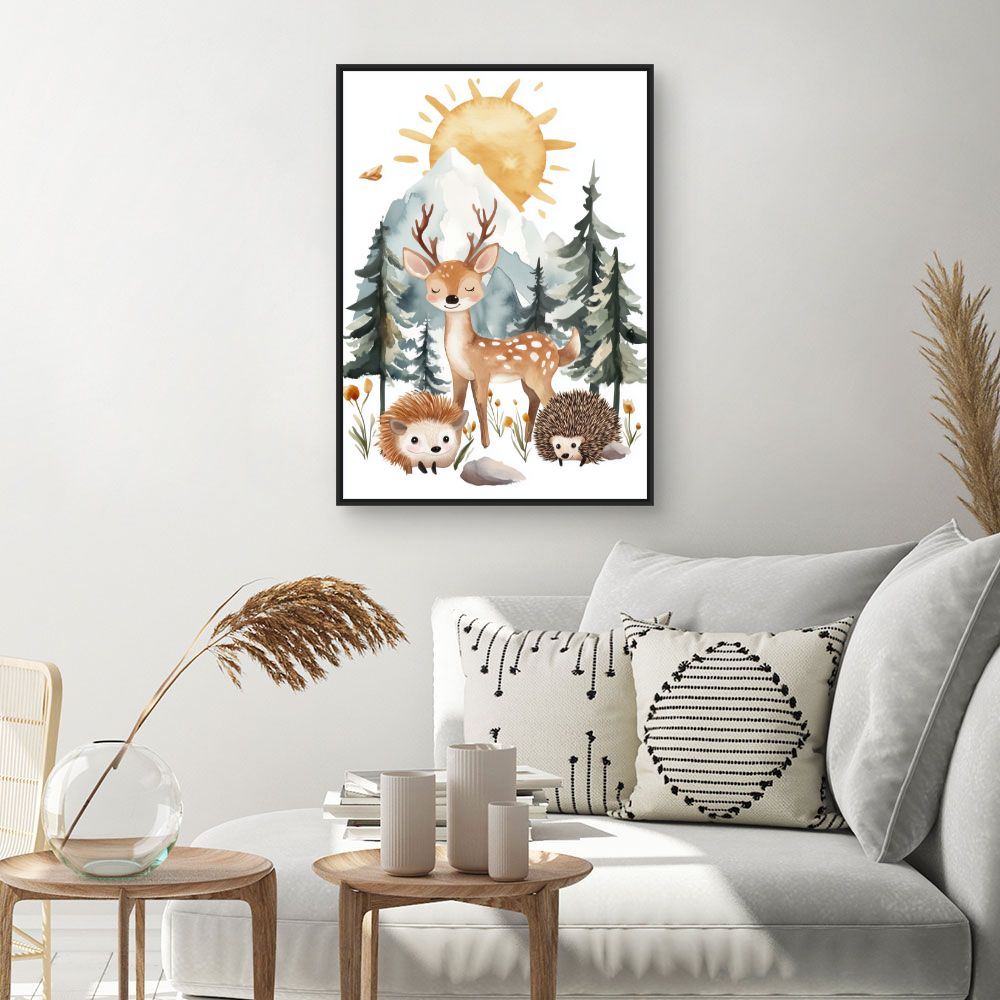 Tableau imprimé pour enfants 'Animaux des bois'