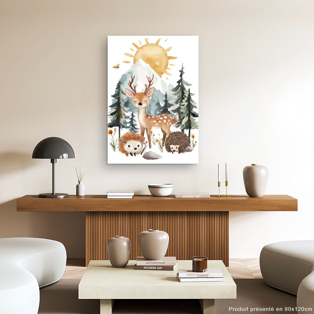 Tableau imprimé pour enfants 'Animaux des bois'