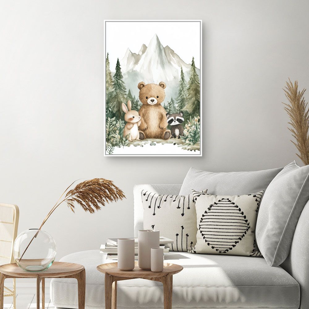 Tableau imprimé pour enfants 'Animaux mignons'