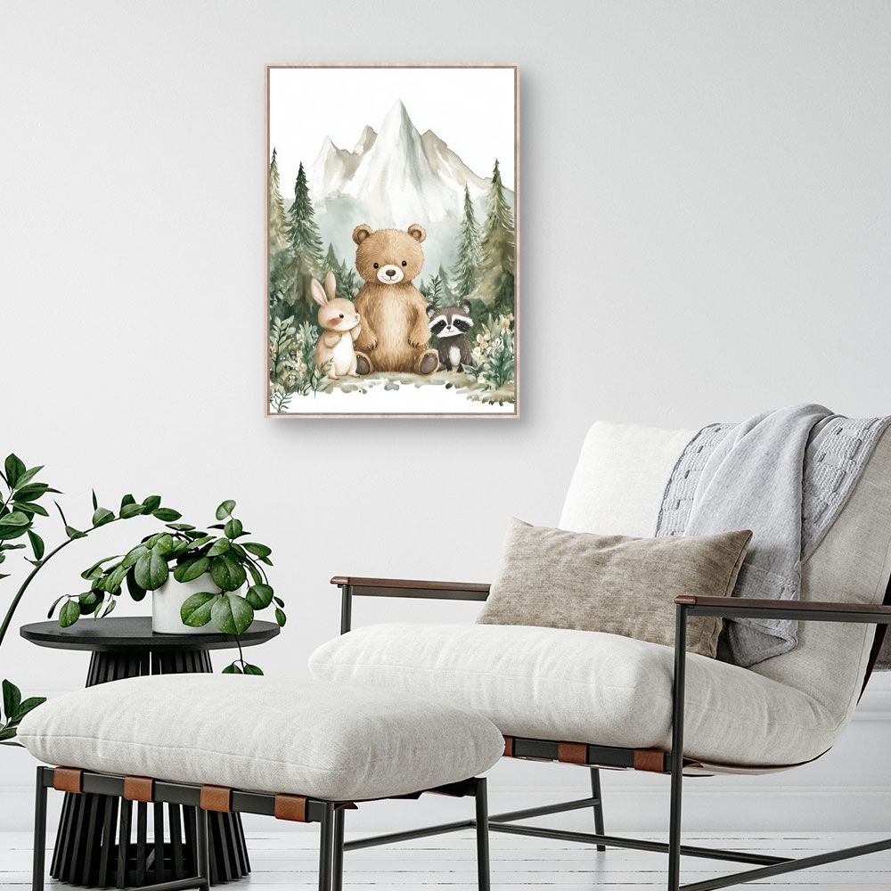 Tableau imprimé pour enfants 'Animaux mignons'