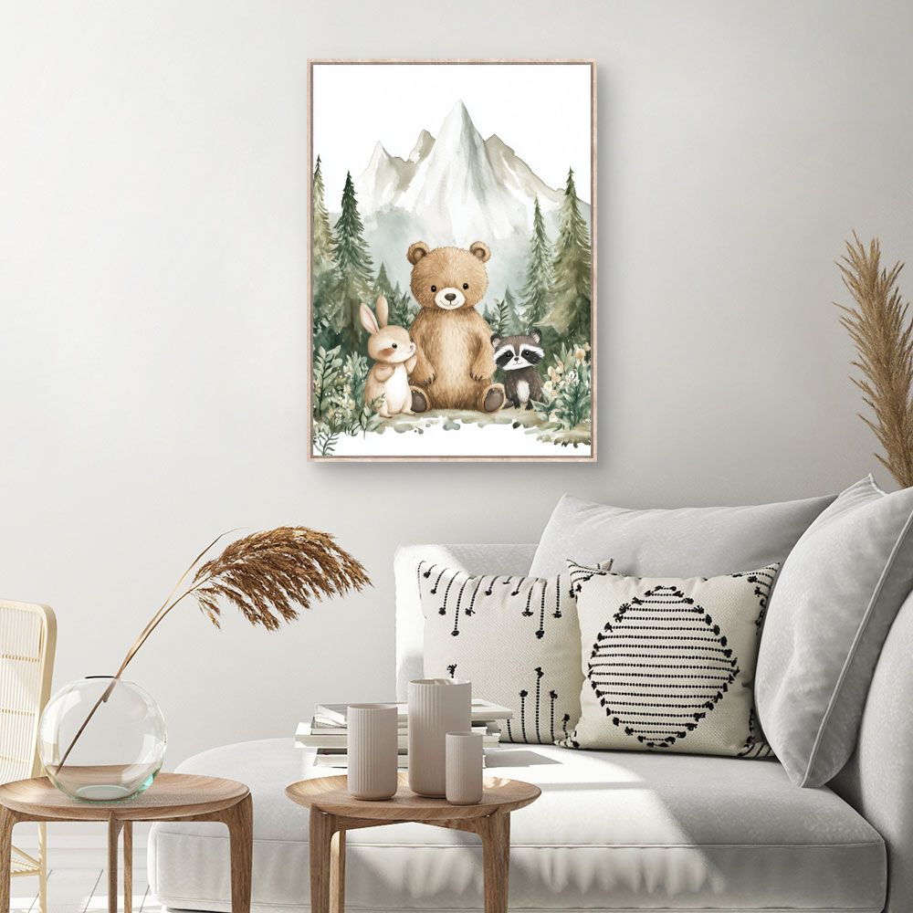 Tableau imprimé pour enfants 'Animaux mignons'
